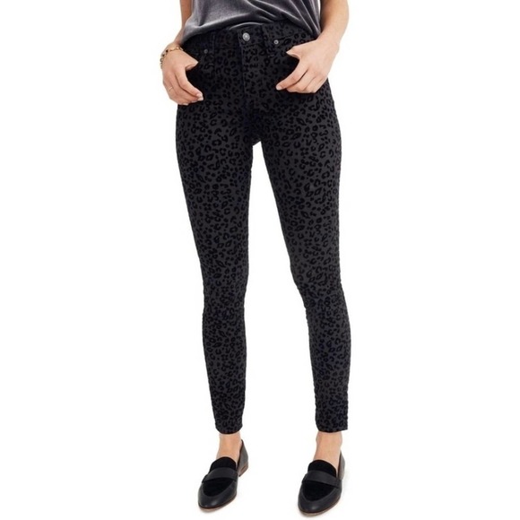 Madewell High Waist Velvet Cheetah Print Pants‎ Size 26 NWT - Picture 5 of 9